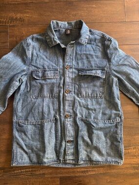 French Chore Denim Work Jacket - Men's Casual Coat